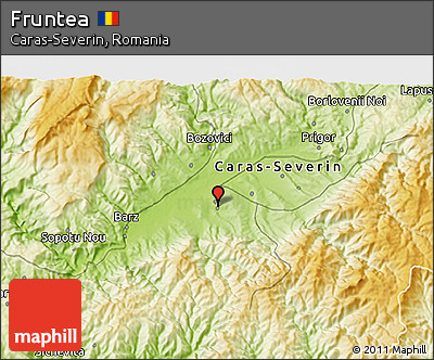Physical 3D Map of Fruntea