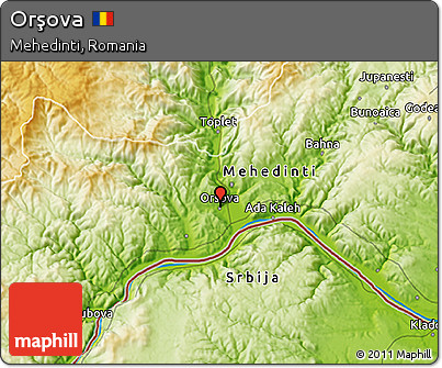 Physical 3D Map of Orşova
