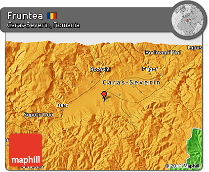 Political 3D Map of Fruntea