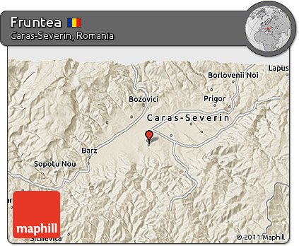 Shaded Relief 3D Map of Fruntea