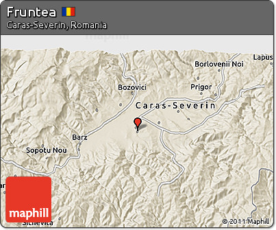 Shaded Relief 3D Map of Fruntea