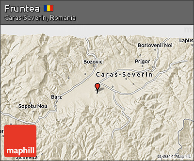 Shaded Relief 3D Map of Fruntea
