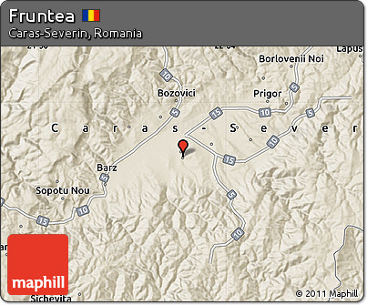 Shaded Relief Map of Fruntea
