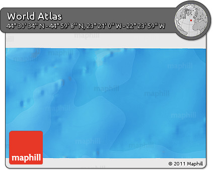 Political 3D Map of the Area around 44° 44' 51" N, 22° 52' 30" W