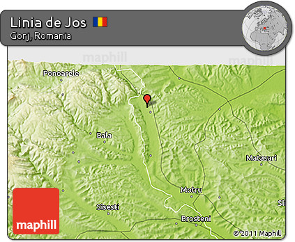 Physical 3D Map of Linia De Jos