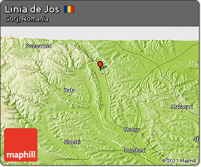 Physical 3D Map of Linia De Jos