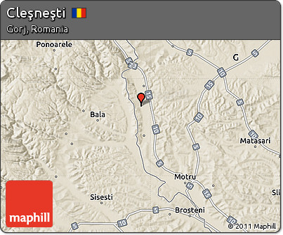 Shaded Relief Map of Cleşneşti