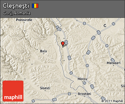 Shaded Relief Map of Cleşneşti
