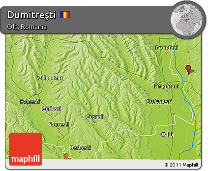 Physical 3D Map of Dumitreşti
