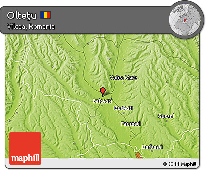 Physical 3D Map of Olteţu