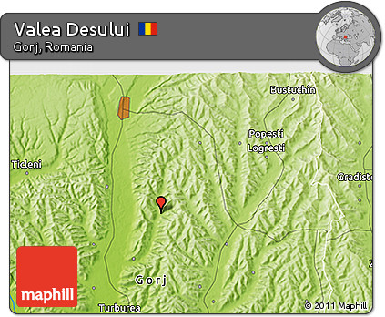 Physical 3D Map of Valea Desului