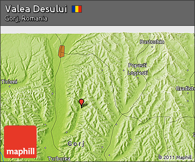 Physical 3D Map of Valea Desului