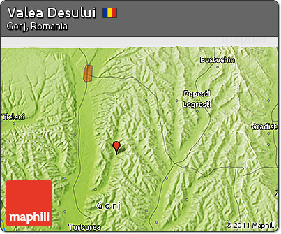 Physical 3D Map of Valea Desului