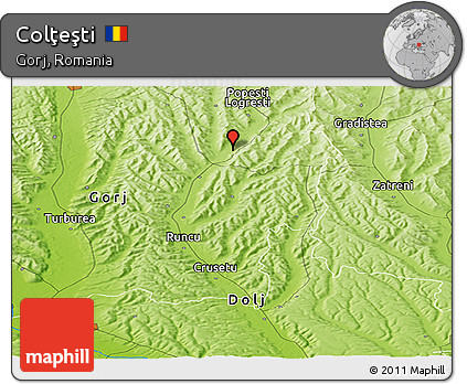 Physical Panoramic Map of Colţeşti