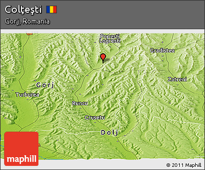 Physical Panoramic Map of Colţeşti