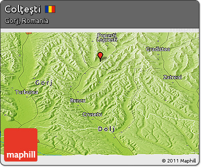 Physical Panoramic Map of Colţeşti