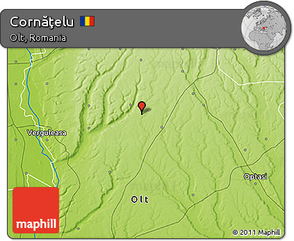 Physical 3D Map of Cornăţelu