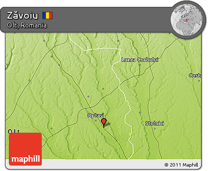 Physical 3D Map of Zăvoiu