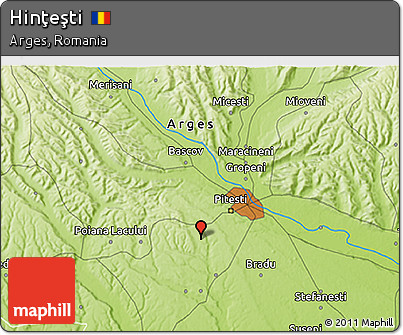 Physical 3D Map of Hinţeşti