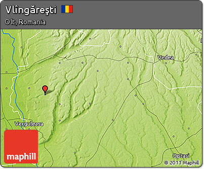 Physical 3D Map of Vlîngăreşti