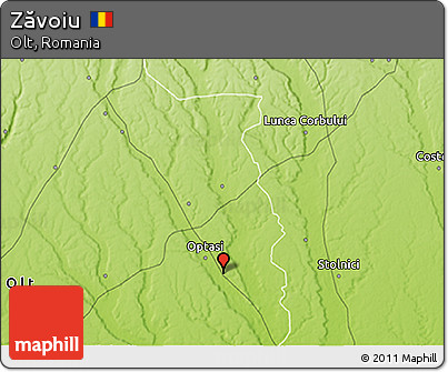 Physical 3D Map of Zăvoiu