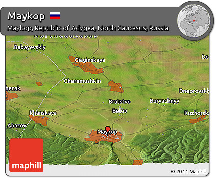 Satellite Panoramic Map of Maykop