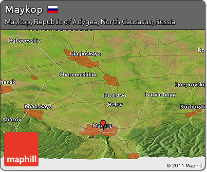 Satellite Panoramic Map of Maykop