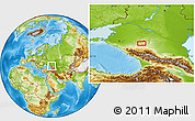 Physical Location Map of the area around 44° 44' 51" N, 41° 43' 30" E
