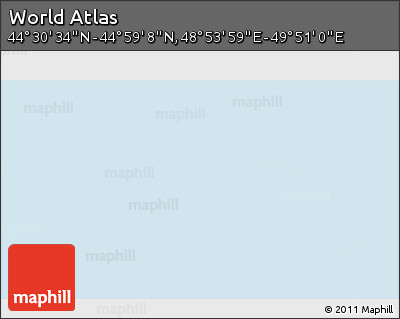 Physical 3D Map of the Area around 44° 44' 51" N, 49° 22' 30" E