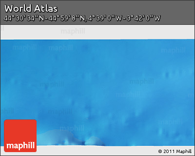 Shaded Relief 3D Map of the Area around 44° 44' 51" N, 4° 10' 30" W