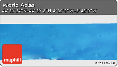 Shaded Relief Panoramic Map of the Area around 44° 44' 51" N, 4° 10' 30" W