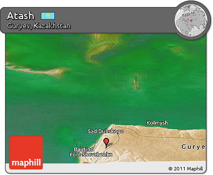 Satellite Panoramic Map of Atash