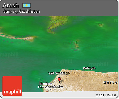 Satellite Panoramic Map of Atash