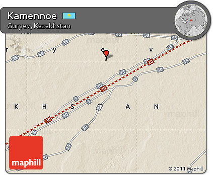 Shaded Relief Map of Kamennoe