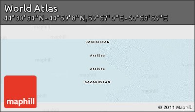 Physical Panoramic Map of the Area around 44° 44' 51" N, 60° 25' 29" E