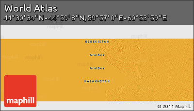 Political Panoramic Map of the Area around 44° 44' 51" N, 60° 25' 29" E