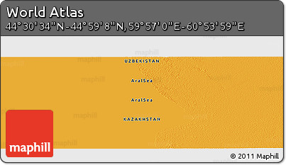 Political Panoramic Map of the Area around 44° 44' 51" N, 60° 25' 29" E
