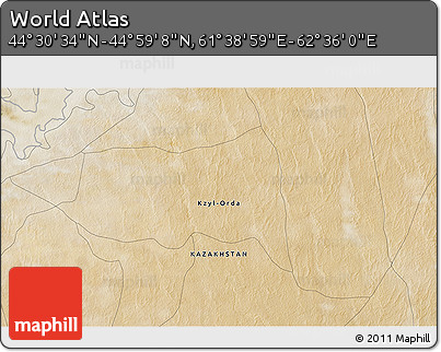 Satellite 3D Map of the Area around 44° 44' 51" N, 62° 7' 30" E