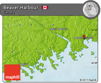 Physical Map of Beaver Harbour