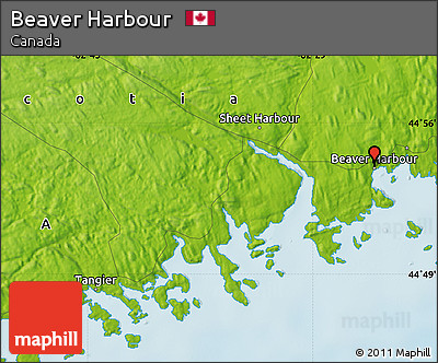 Physical Map of Beaver Harbour