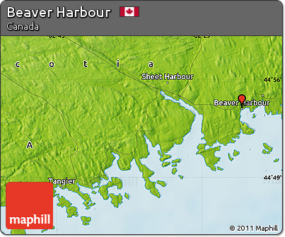 Physical Map of Beaver Harbour
