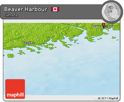 Physical Panoramic Map of Beaver Harbour