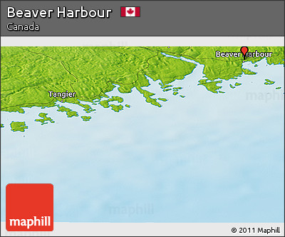 Physical Panoramic Map of Beaver Harbour
