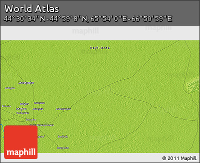 Physical 3D Map of the Area around 44° 44' 51" N, 66° 22' 30" E