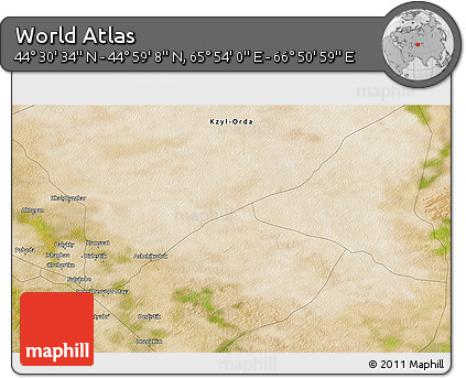 Satellite 3D Map of the Area around 44° 44' 51" N, 66° 22' 30" E