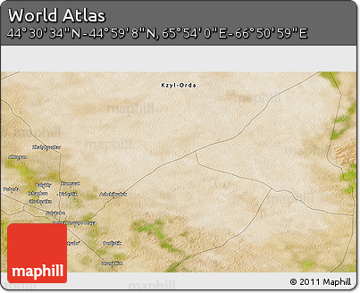 Satellite 3D Map of the Area around 44° 44' 51" N, 66° 22' 30" E