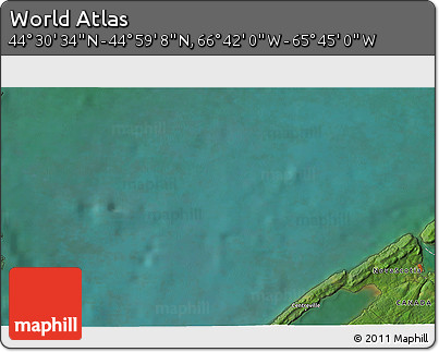 Satellite 3D Map of the Area around 44° 44' 51" N, 66° 13' 29" W