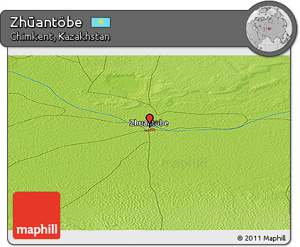 Physical Panoramic Map of Zhūantöbe