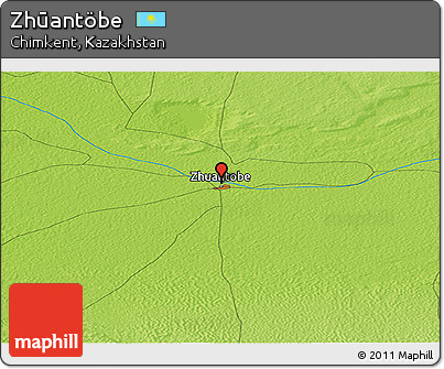 Physical Panoramic Map of Zhūantöbe