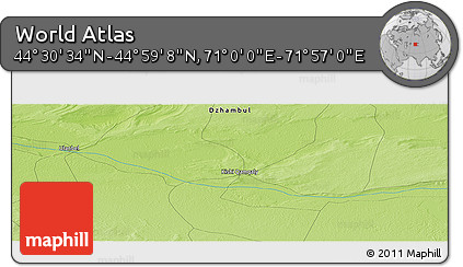 Physical Panoramic Map of the Area around 44° 44' 51" N, 71° 28' 29" E